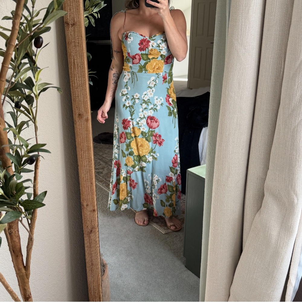 Reformation Blue Floral Maxi Dress